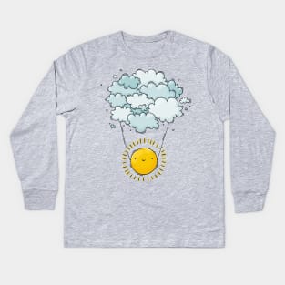 Sun on Clouds Kids Long Sleeve T-Shirt